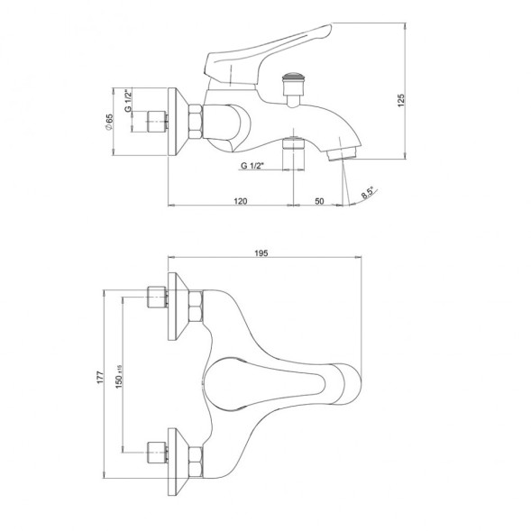 Paini Смеситель для ванны Bios, хром (CR)