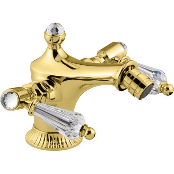 Emmevi The One Atena, смеситель для биде. Прозрачные кристаллы Swarovski, цвет золото 98004LCSW/OR