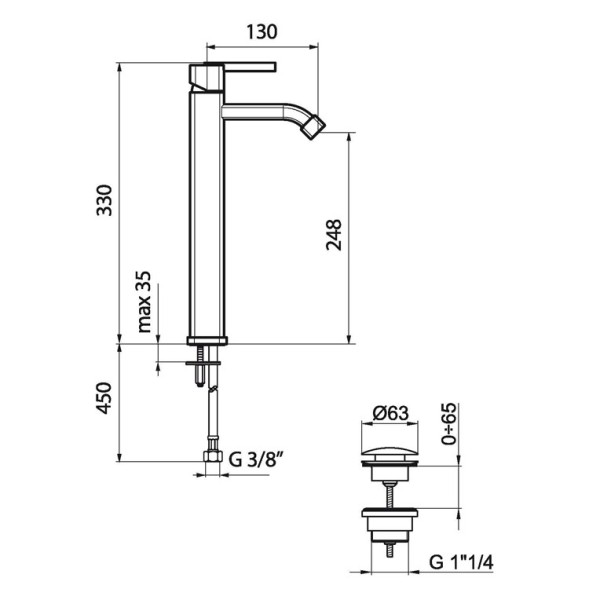 Смеситель для раковины Webert Azeta AZ830402015. хром