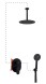 AQG Beta, душевой комплект ER217 на 2 потребителя: с круглым верхним душем 25 см и потолочным кронштейном 20 см, цвет хром
