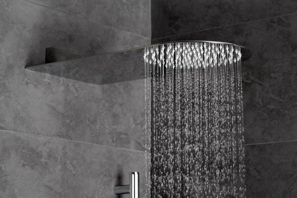 AQG, квадратный кронштейн CCT для душа со встроенным водоотводом, цвет хром