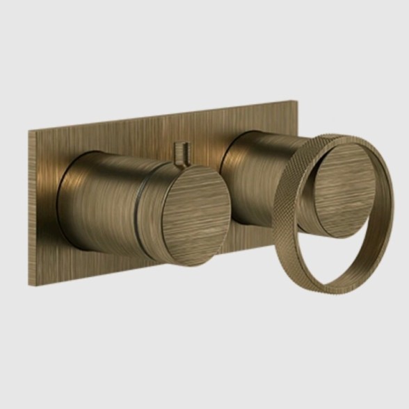 Gessi Смеситель для душа, Anello, на 2 потребителя, цвет латунь состаренная 63379#713