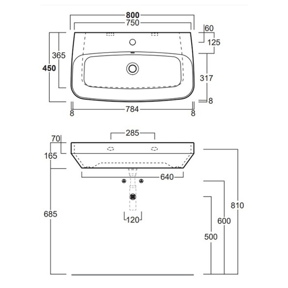 Раковина SIMAS BADEN BADEN подвесная или накладная с одним отверстием цвет белый BB12
