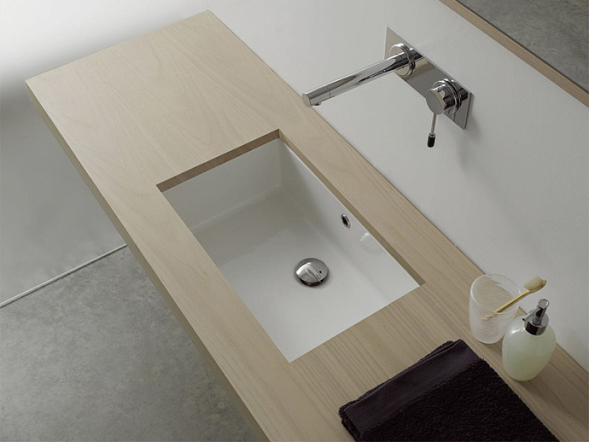 Раковина Scarabeo GAIA встраиваемая снизу с переливом без отверстий цвет белый 8091