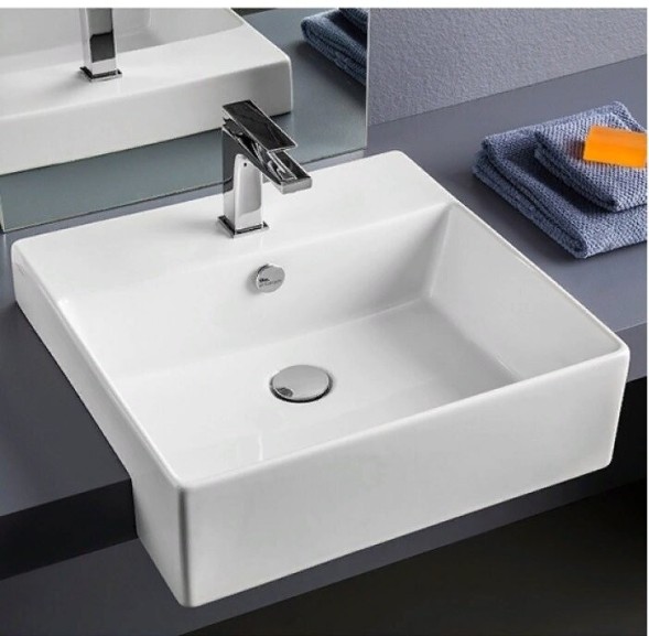 Раковина Artceram Quadro полувстраиваемая с одним отверстием цвет белый QUL004 01 00