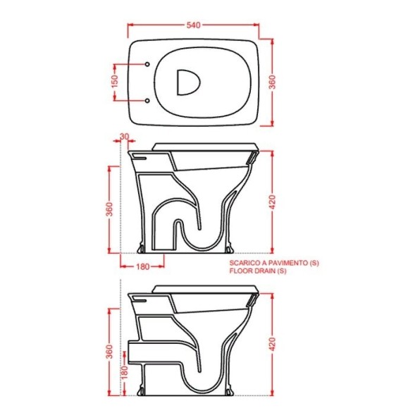 Унитаз Artceram Civitas приставной цвет серый CIV003 34 00
