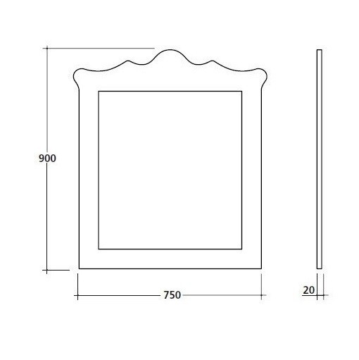 Зеркало в рамке GALASSIA ETHOS 8494 цвет дуб темный