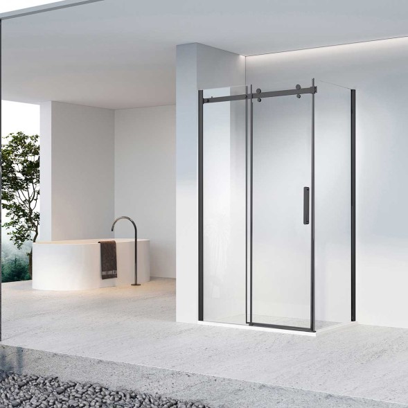 Vincea Душевой уголок Комо-Н (Como-N) VSR-4CN1015CLB, 1500*1000, черный, стекло прозрачное