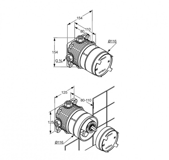 Встраиваемая часть KLUDI FLEXX.BOXX 88077 смеситель для ванны и душа