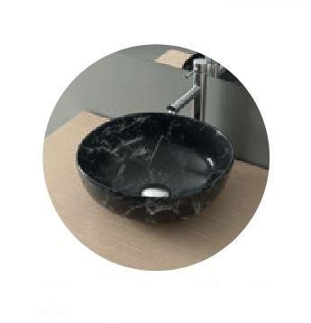 NOFER Раковина накладная круглая 400x400x145 мм SPIN40 23595 мрамор чёрный