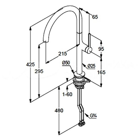 Смеситель KLUDI REEF 508030575 для кухни