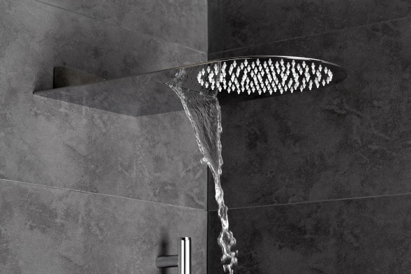 AQG, консольная душевая головка FLOWR1 50x25 см, 1 режим: дождь, цвет хром