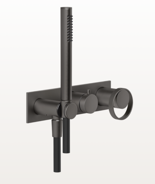 Gessi Смеситель для душа, Anello, на 2 потребителя, цвет Черный брашированный металл