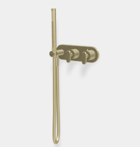 Смеситель для душа, Fima Carlo Frattini, Park Lane, на 2 потребителя, цвет-шампань брашированная F1319WX3HS