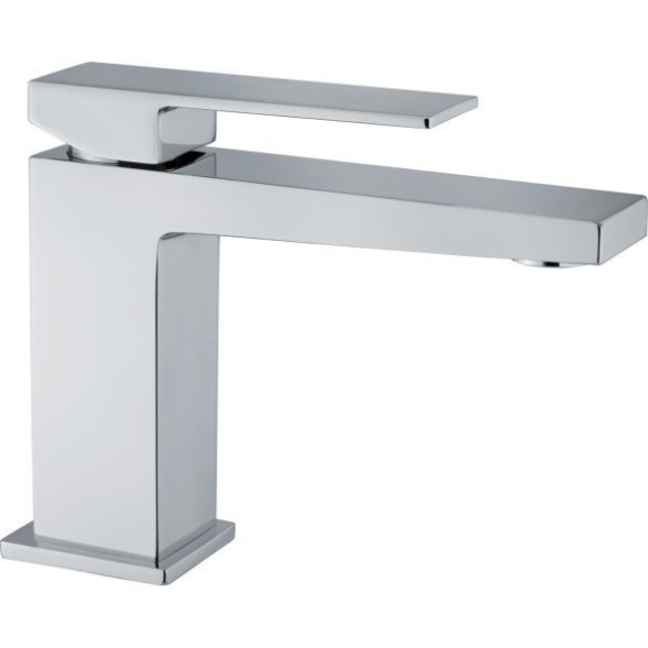 Fiore Kube, однорычажный смеситель для раковины (излив 13 см), с донным клапаном click-clack, цвет хром