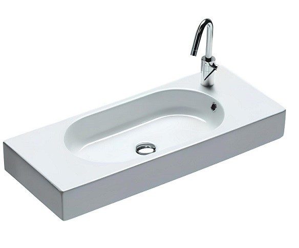 Раковина HATRIA AREA Y0Q901 подвесная или на тумбу с одним отверстием цвет белый