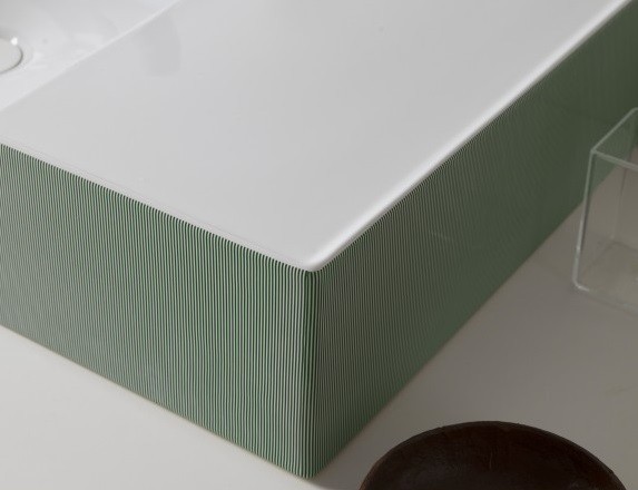 Раковина Scarabeo TEOREMA 2.0 накладная без перелива без отверстий цвет белый с зелеными полосками 5101 REV