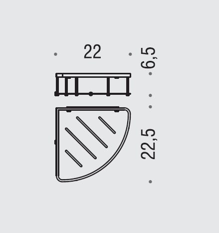 Полочка корзинка COLOMBO DESIGN ANGOLARI B9642 угловая одинарная съемная цвет хром