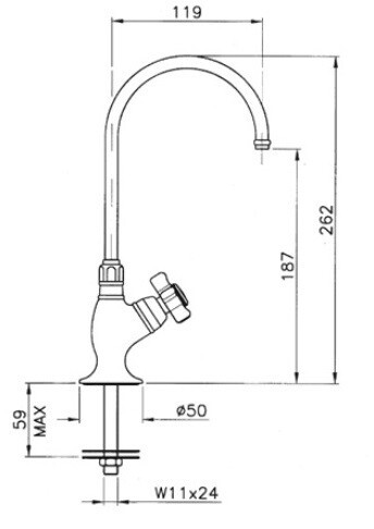 Nicolazzi Кран для фильтра Mini El Capitan 1635 OG 11 цвет латунь необработанная