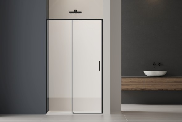 Vincea Душевая дверь Софт 2 (Soft 2) VDS-3SO2120CLB, 1200, черный, стекло прозрачное