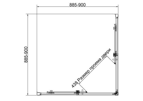 Vincea Душевой уголок Слим 8мм (Slim 8mm) VSS-4SL900CLB, 900*900, черный матовый, стекло прозрачное