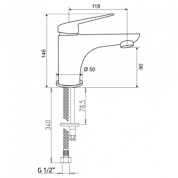 Paini LACR205 Смеситель для раковины Лагуна , хром