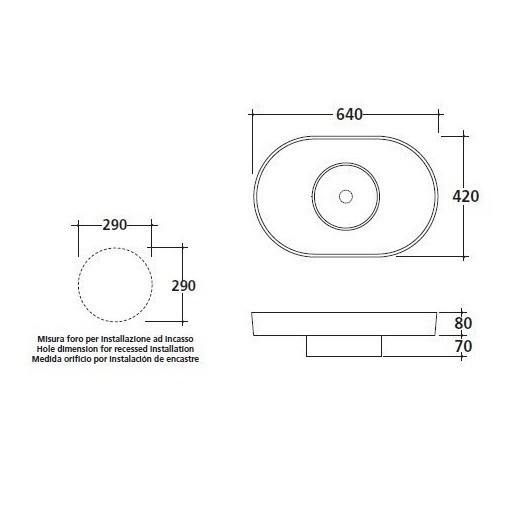 Раковина GALASSIA XES 6071 накладная без отверстий с переливом цвет белый глянцевый 1