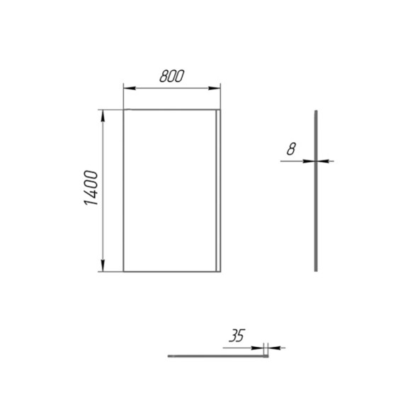 Paini Душевая шторка на ванну Screen 80 см, неподвижная, принт решетка, профиль черный