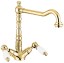 Emmevi Deco Ceramic, двухрычажный кухонный смеситель (поворотный излив 23 см), без донного клапана, цвет золото 121617/OR