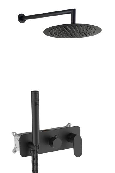 AQG Beta, душевой комплект ER241 на 2-3 потребителя, с настенным кронштейном, цвет хром