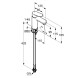 Смеситель KLUDI X1 322823975 для раковины на одно отверстие однорычажный без донного клапана