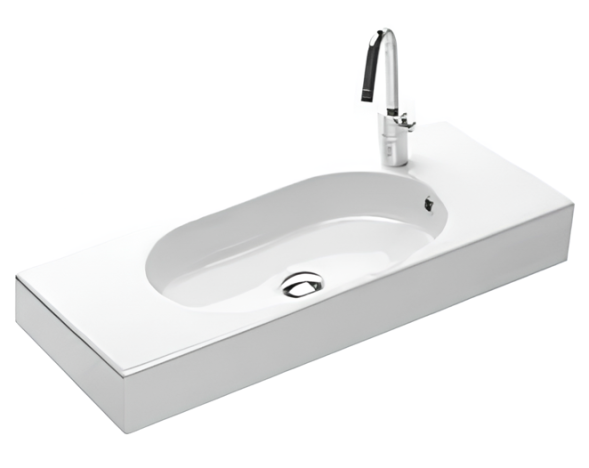 Раковина HATRIA AREA Y0QB01 подвесная или на тумбу с одним отверстием цвет белый