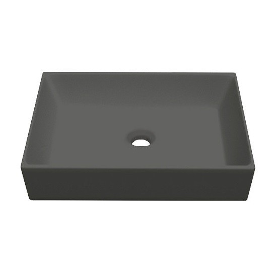 Раковина Scarabeo TEOREMA 2.0 накладная без перелива без отверстий цвет лава матовая с антибактериальным и грязеотталкивающим покрытием BIOKER 5101 37 BK