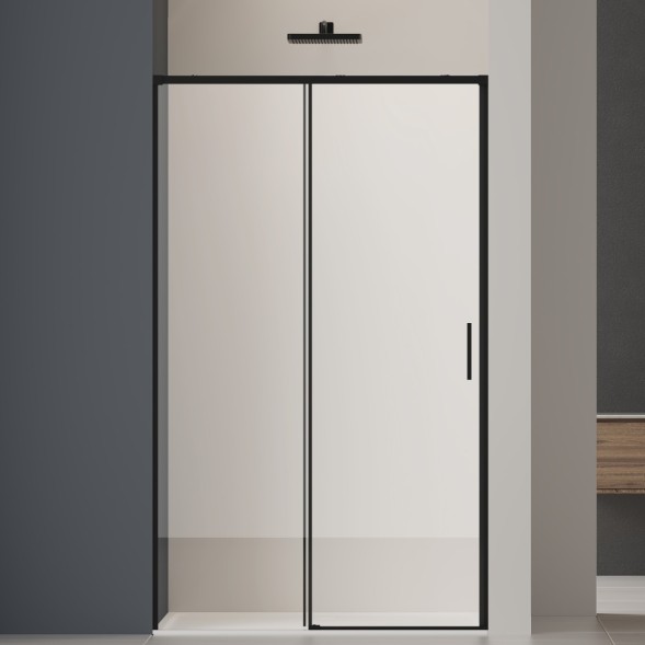 Vincea Душевая дверь Софт 2 (Soft 2) VDS-3SO2130CLB, 1300, черный, стекло прозрачное