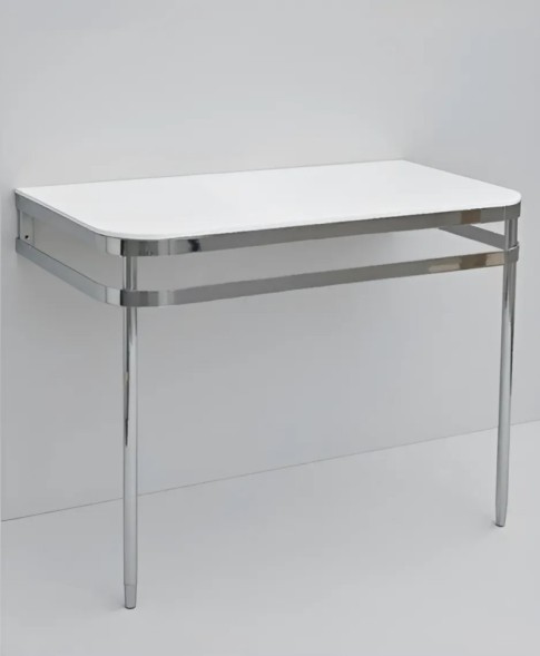 Консоль, Artceram, Azuley напольная/пристенная цвет белый/хром AZA003 71 01