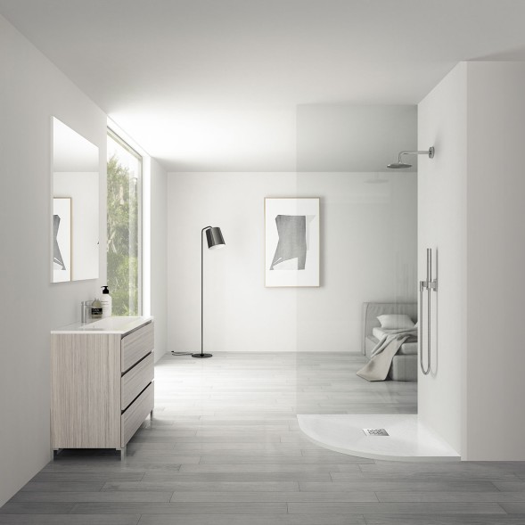 Vincea Поддон для душа из искусственного камня  VST-4SQ1010W, 1000*1000*25, белый матовый