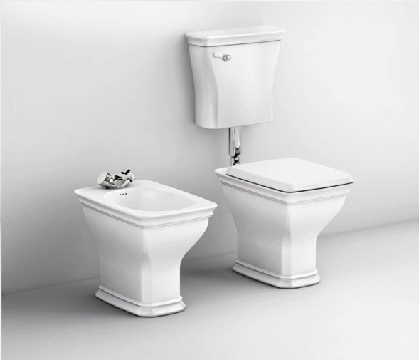 Унитаз Artceram Civitas со средним бачком цвет белый/хром CIV003 01 00+CIC007 01 00+HEA013 71