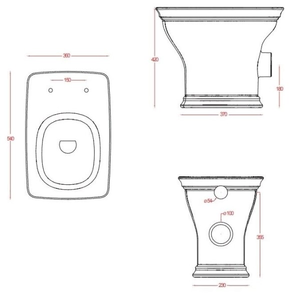 Унитаз Artceram Civitas со средним бачком цвет белый/хром CIV003 01 00+CIC007 01 00+HEA013 71