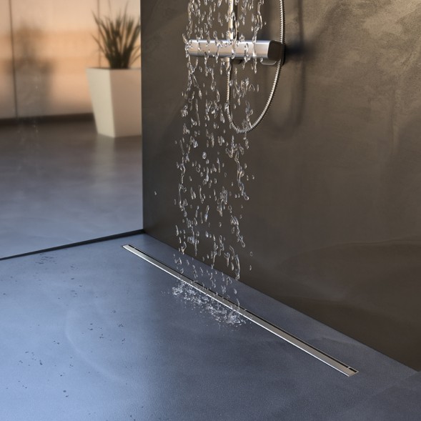 Paini Душевой лоток Slim Line 500 мм D50, сатин хром