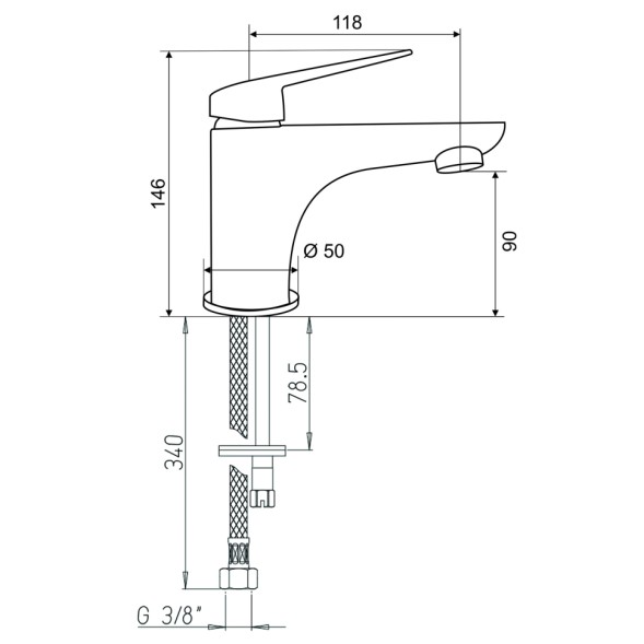 Paini LAYO205 Смеситель для раковины Лагуна , хром