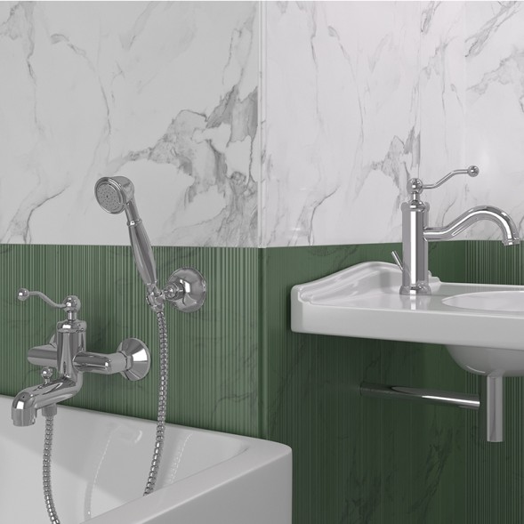 Paini 88CR105KM Смеситель для ванны Дуомо с душ. к-том, хром