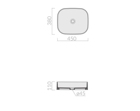Раковина GALASSIA SMART B 7406 GM накладная без отверстий без перелива цвет серый матовый