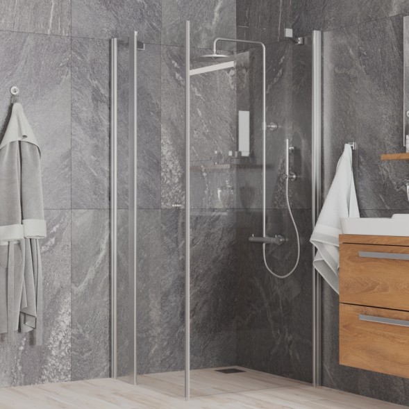 Paini Душевое ограждение 90х90 см Cox, квадратное, распашное, универсальное, хром