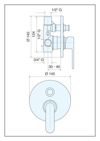 Emmevi Nefer, встраиваемый смеситель для душа с дивертером на 2 выхода, цвет черный матовый 77019/NEO