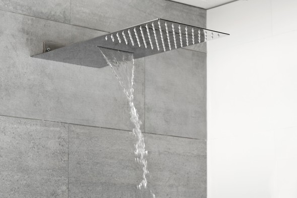 AQG, консольная душевая головка FLOWС1 50x25 см, 1 режим: дождь, цвет хром