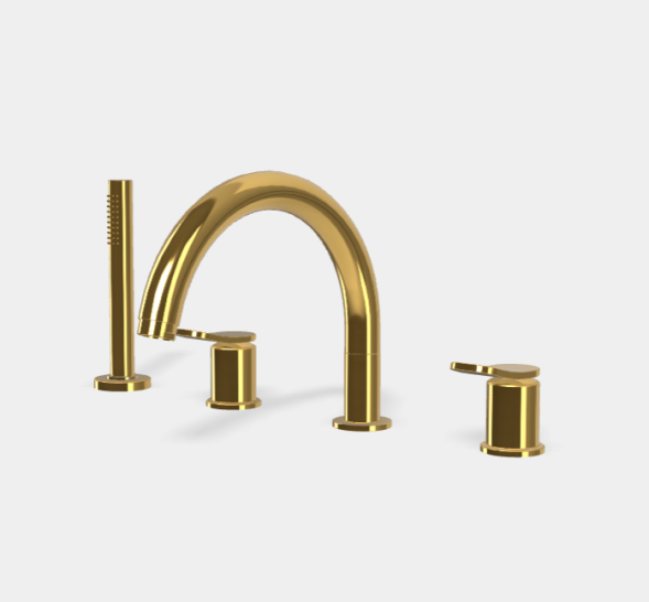 Смеситель для ванны и душа, Fima Carlo Frattini, Flo', цвет-золото (Gold, Polished Gold) F3814NOR