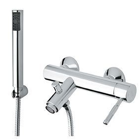 Fiore Xenon, однорычажный смеситель для ванны (излив 15 см), с набором для душа, цвет хром