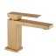 Fiore Kube, однорычажный смеситель для раковины с донным клапаном click-clack, цвет матовое золото