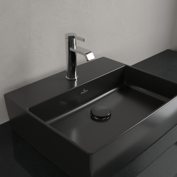 Villeroy&amp;Boch Раковина, Memento 2.0, шгв 500*420*90, отверстия для смесителя-1 сквозное, 2 промаркированных, CeramicPlus, цвет-Graphite 4A0751i4