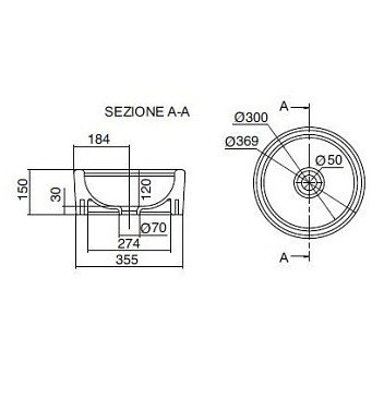 Раковина Scarabeo GIOVE накладная без перелива без отверстий цвет белый 8034